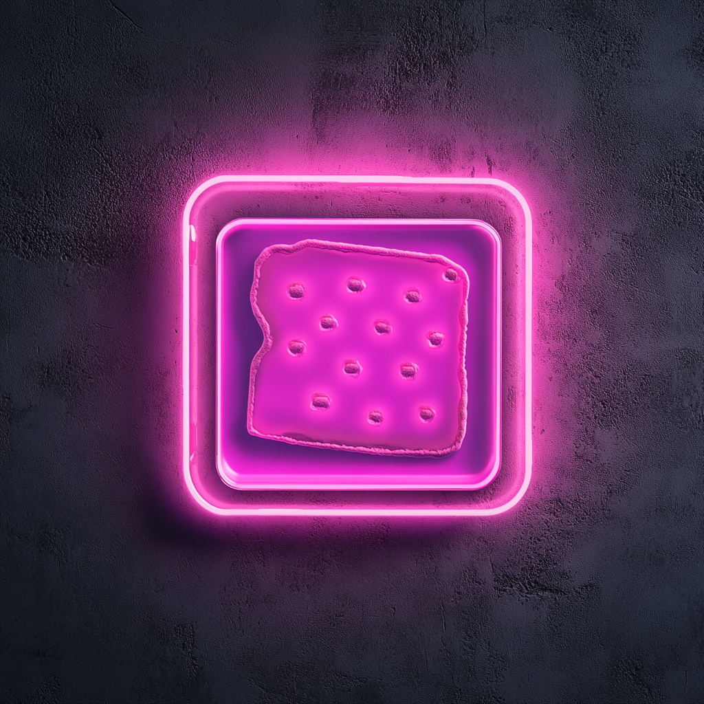 Tray of Cheese and Crackers - Pink Neon Sign, 24 Inches