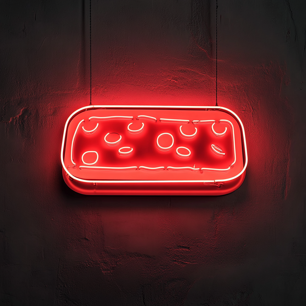 Tray of Cheese and Crackers - Red Neon Sign, 24 Inches