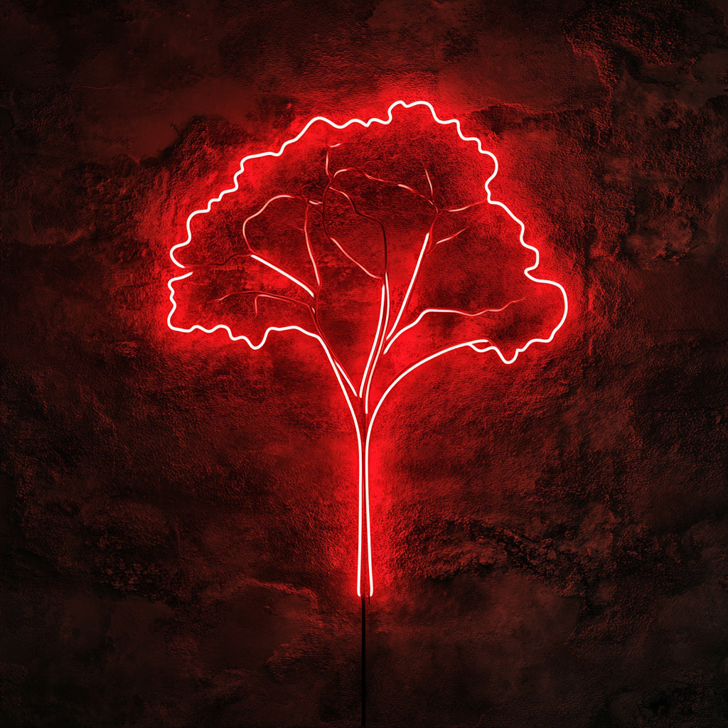 Tree Silhouette - Red Neon Sign, 18 Inches