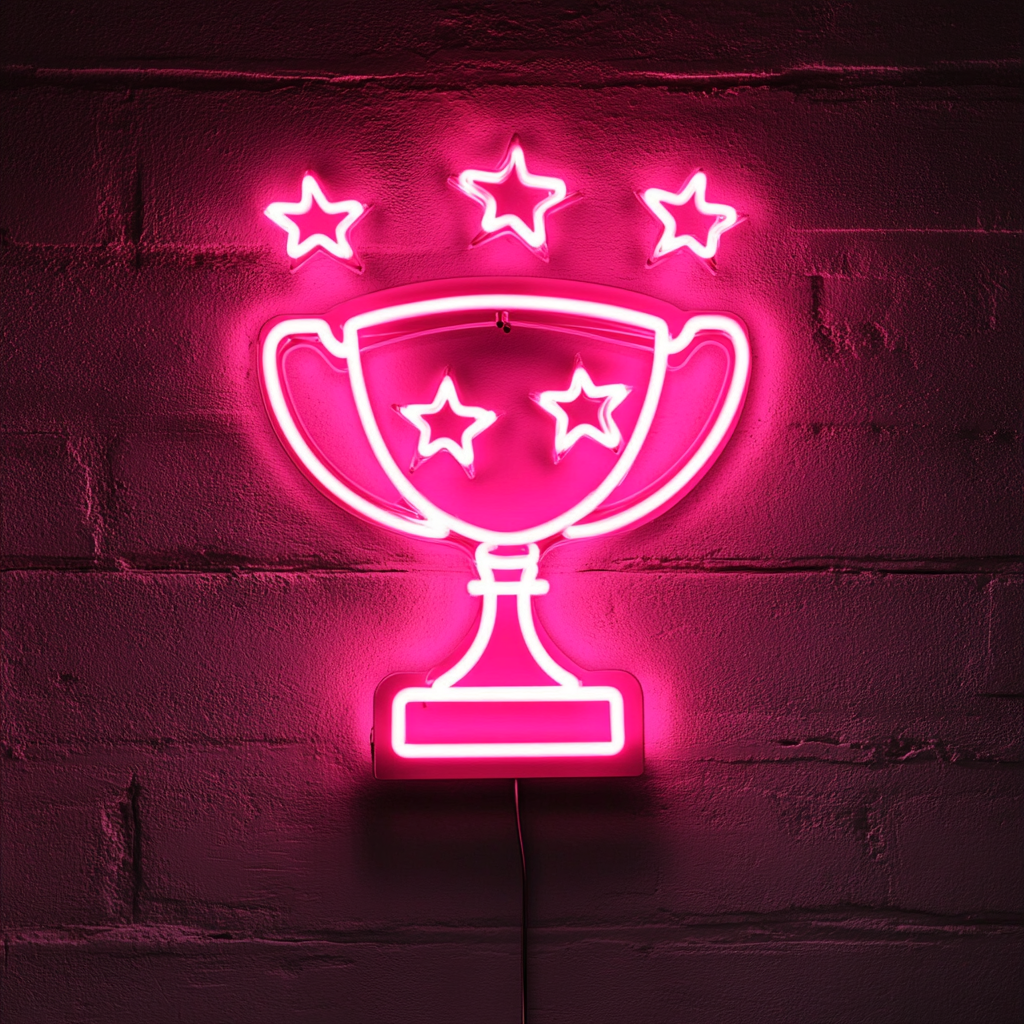 Trophy - Pink Neon Sign, 24 Inches