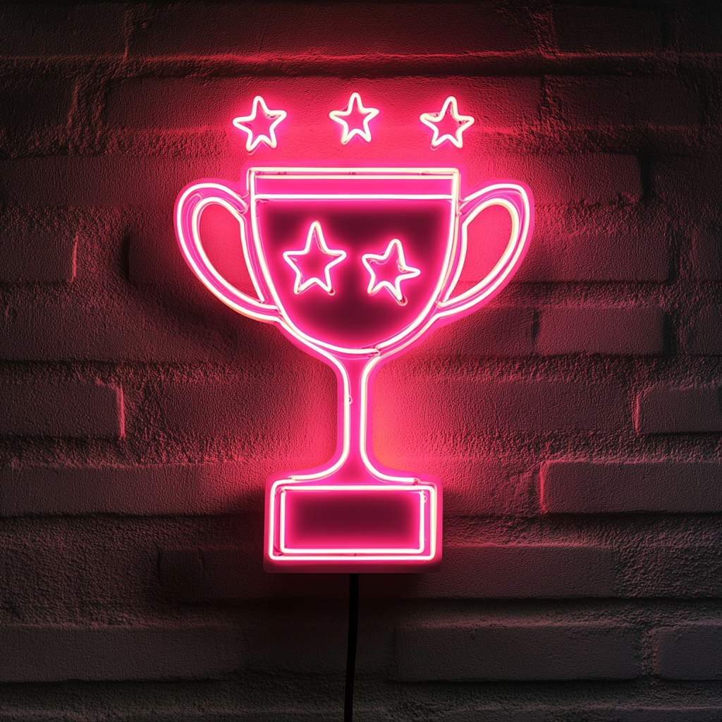 Trophy - Pink Neon Sign, 24 Inches