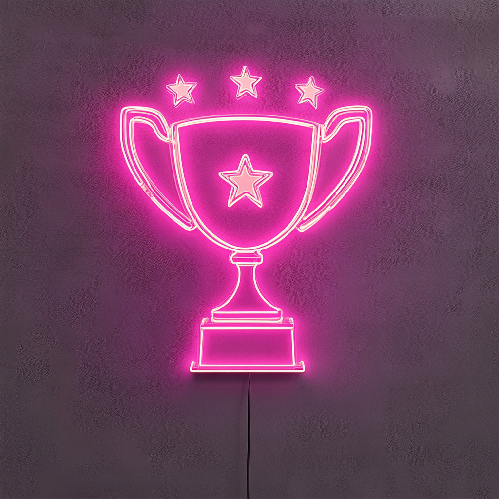 Trophy - Pink Neon Sign, 24 Inches