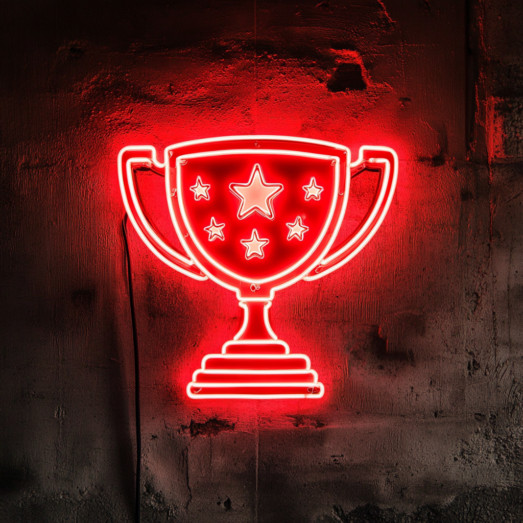 Trophy - Red Neon Sign, 24 Inches