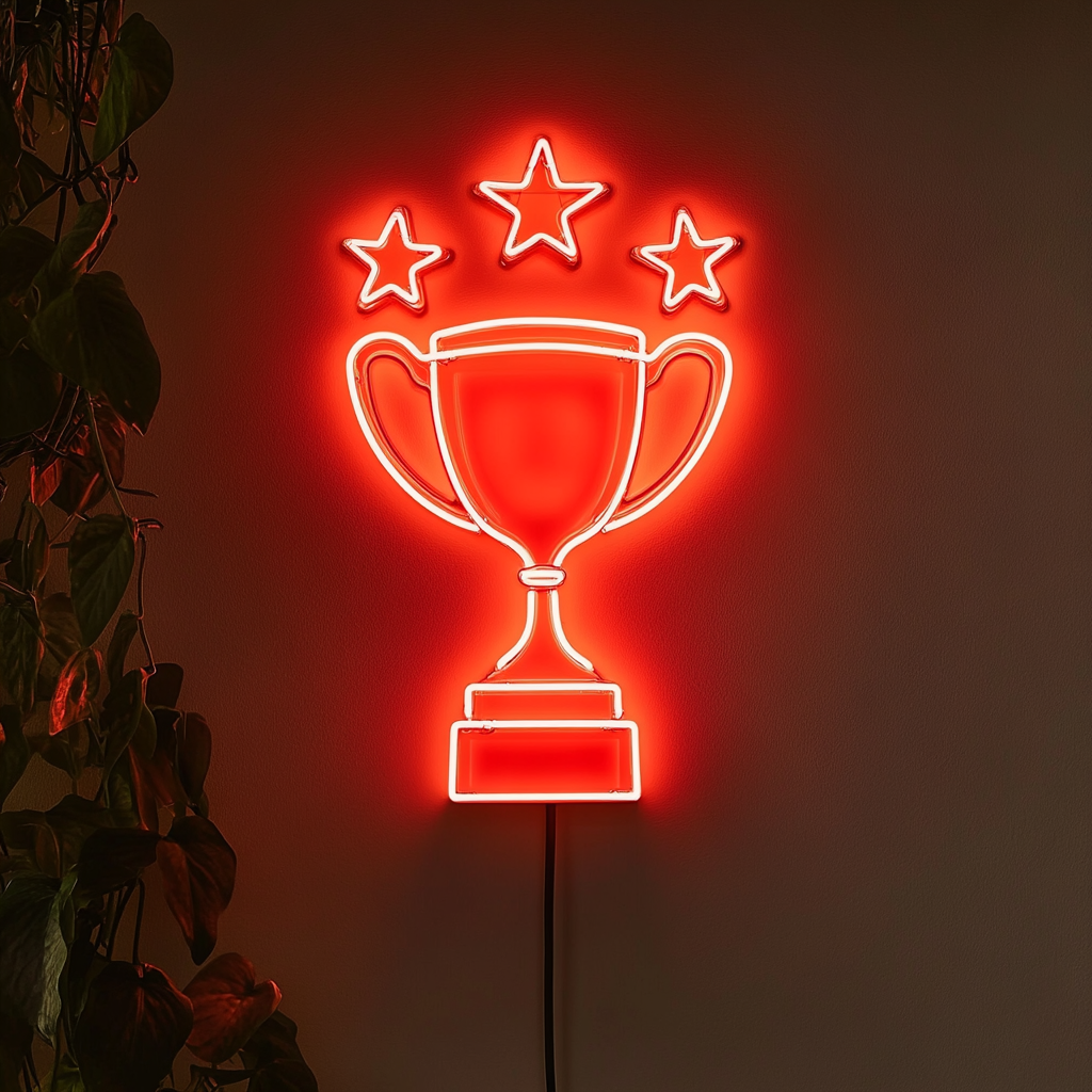 Trophy - Red Neon Sign, 24 Inches
