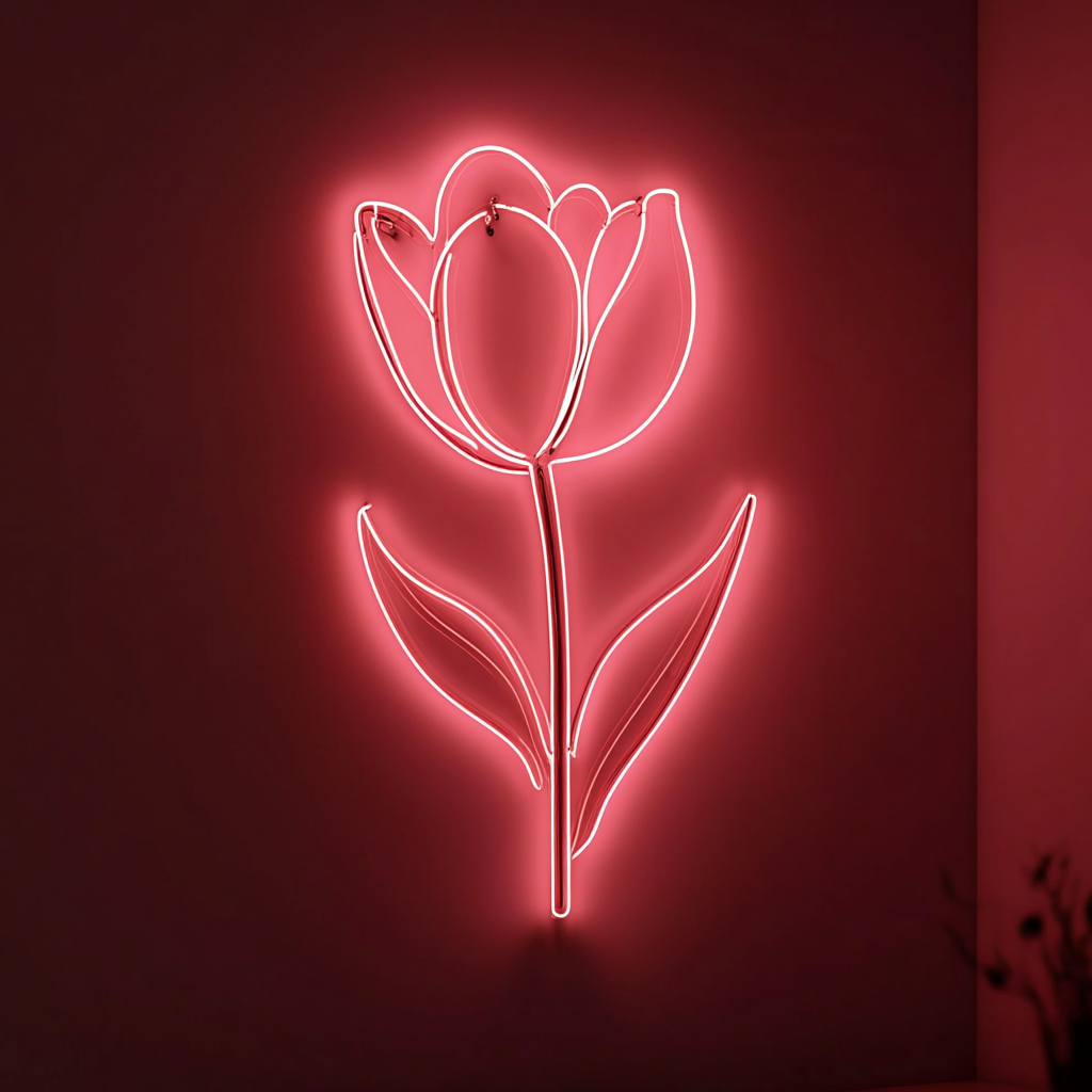 Tulip Flower - Pink Neon Sign, 24 Inches