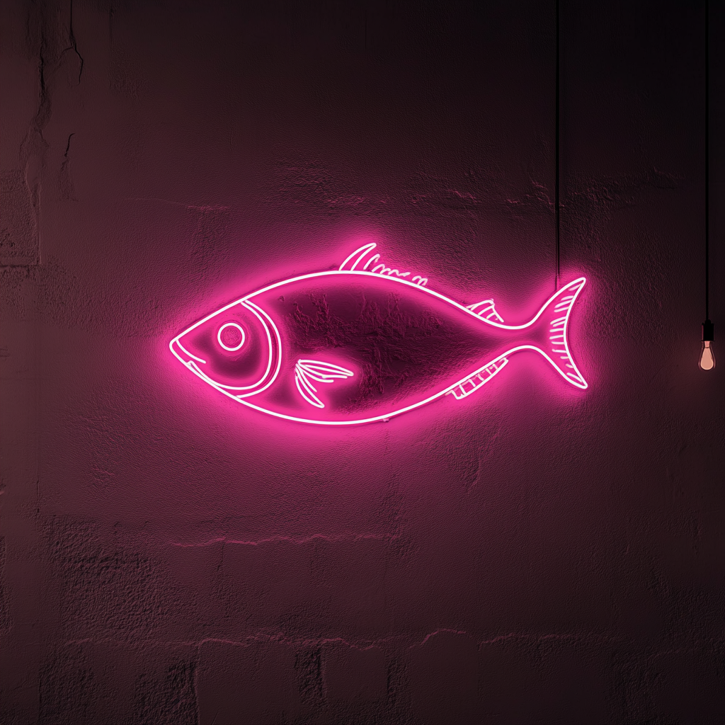 Tuna Steak - Pink Neon Sign, 18 Inches