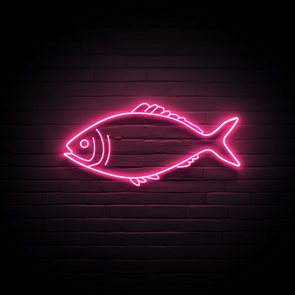 Tuna Steak - Pink Neon Sign, 18 Inches