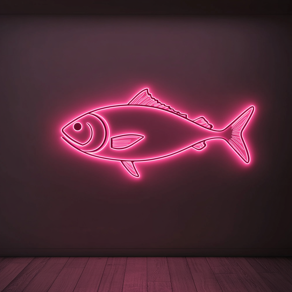 Tuna Steak - Pink Neon Sign, 24 Inches