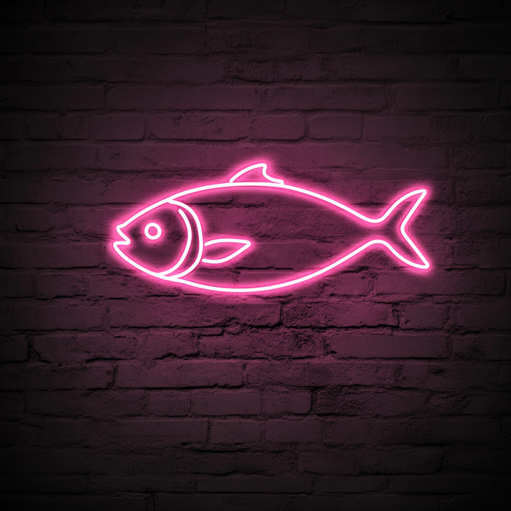 Tuna Steak - Pink Neon Sign, 18 Inches