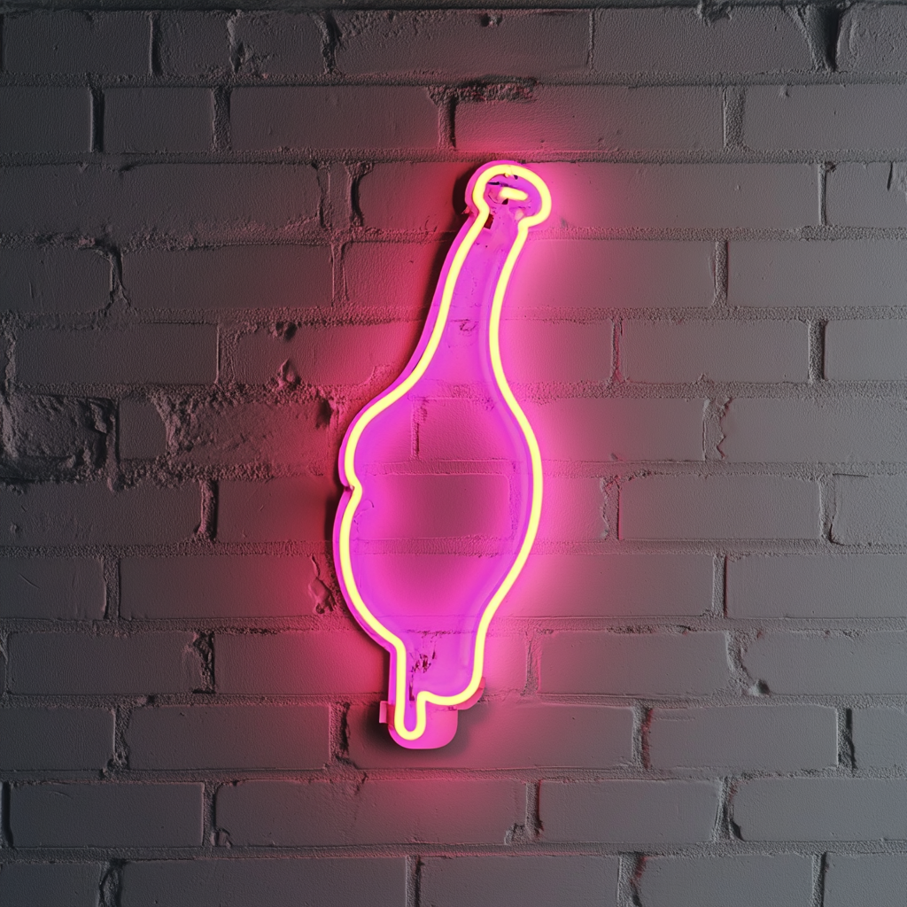 Turkey Drumstick with Steam - Pink Neon Sign, 18 Inches