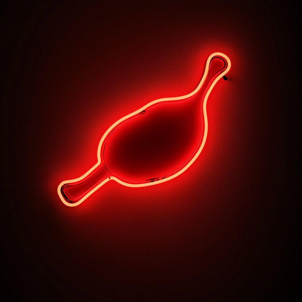 Turkey Drumstick with Steam - Red Neon Sign, 24 Inches
