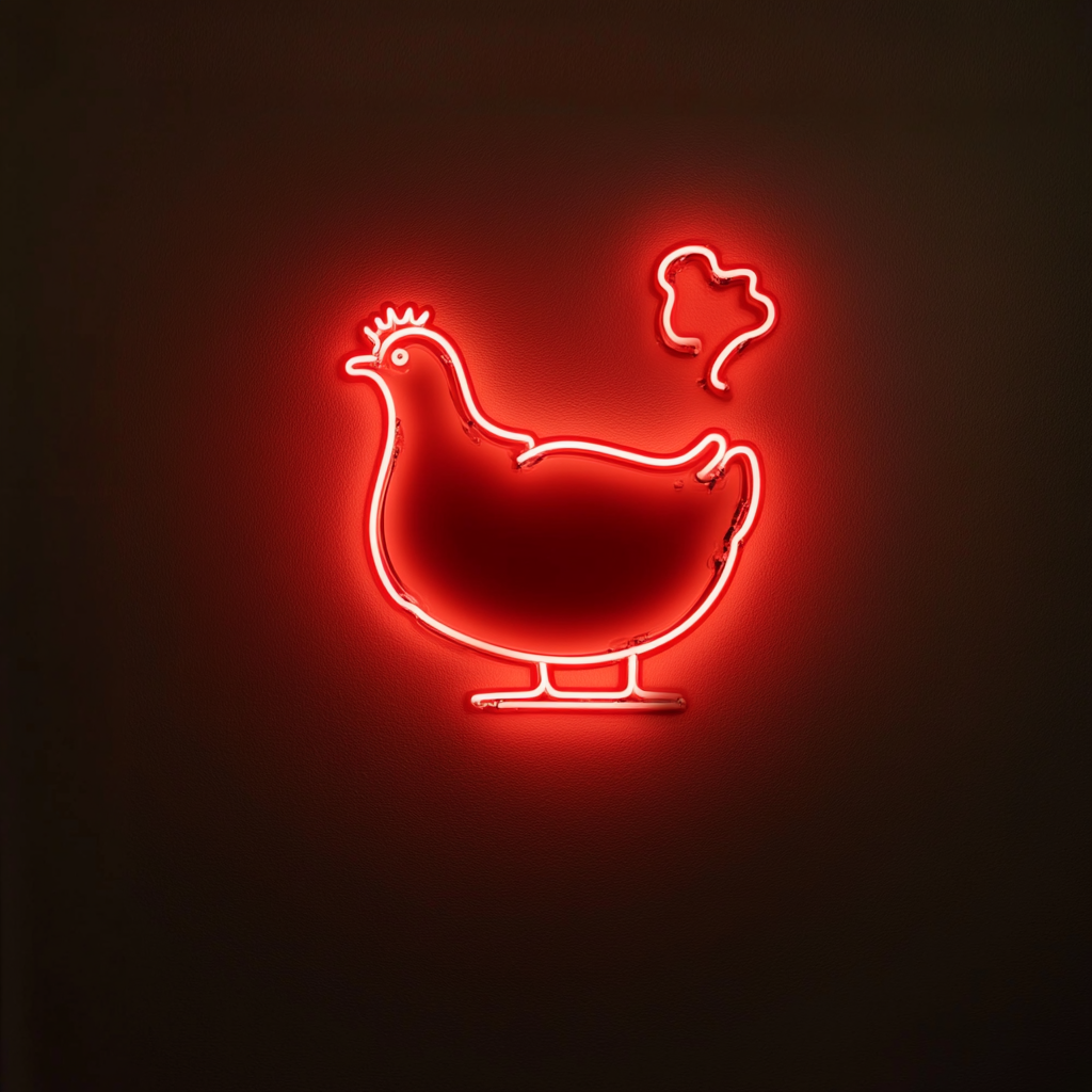 Turkey Drumstick with Steam - Red Neon Sign, 18 Inches