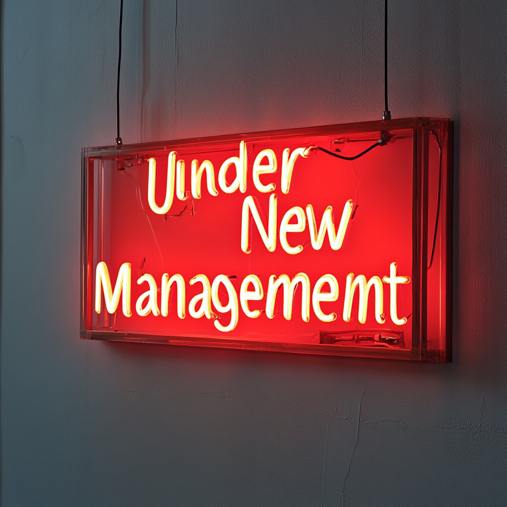 Under New Management - Red Neon Sign, 24 Inches