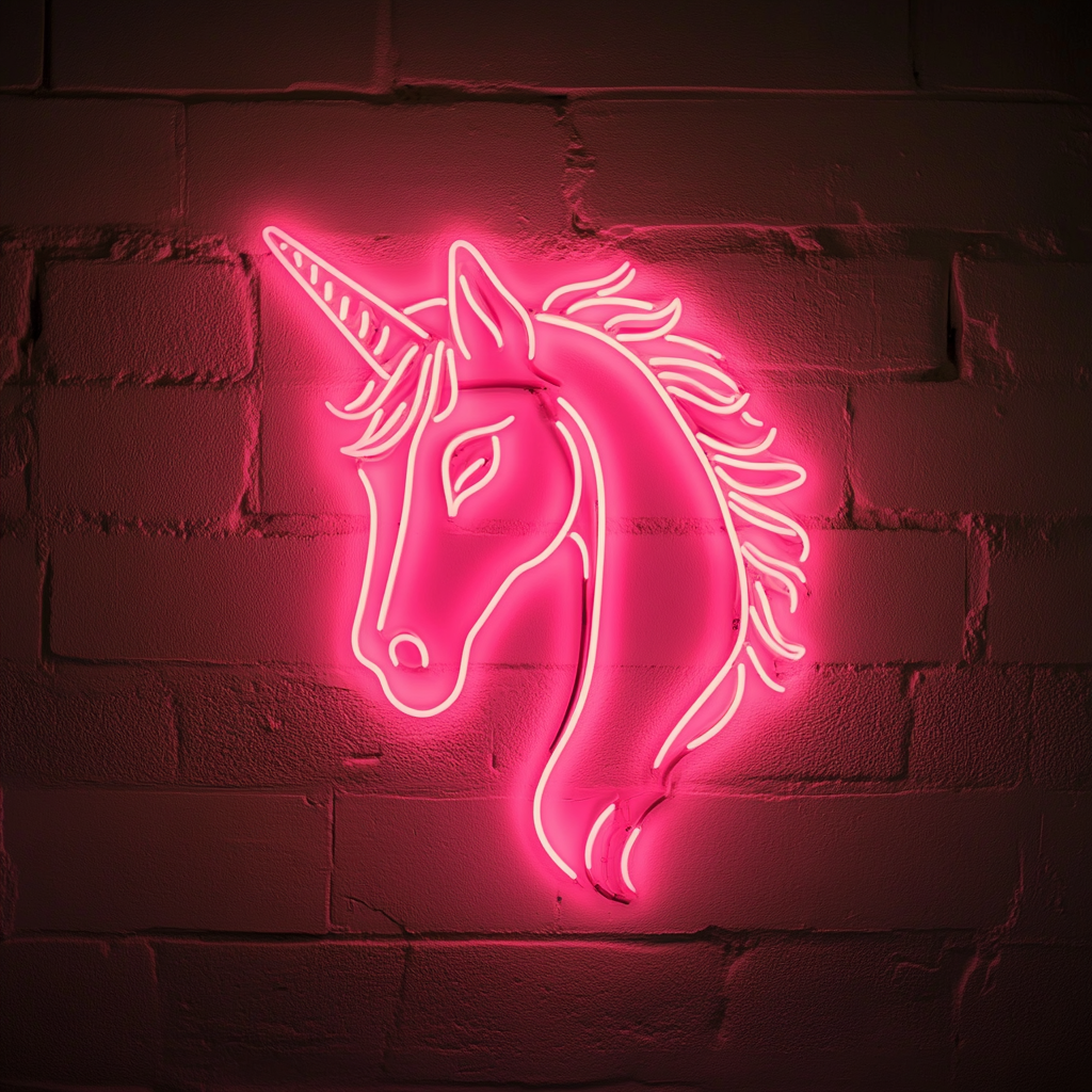 Unicorn Head - Pink Neon Sign, 18 Inches