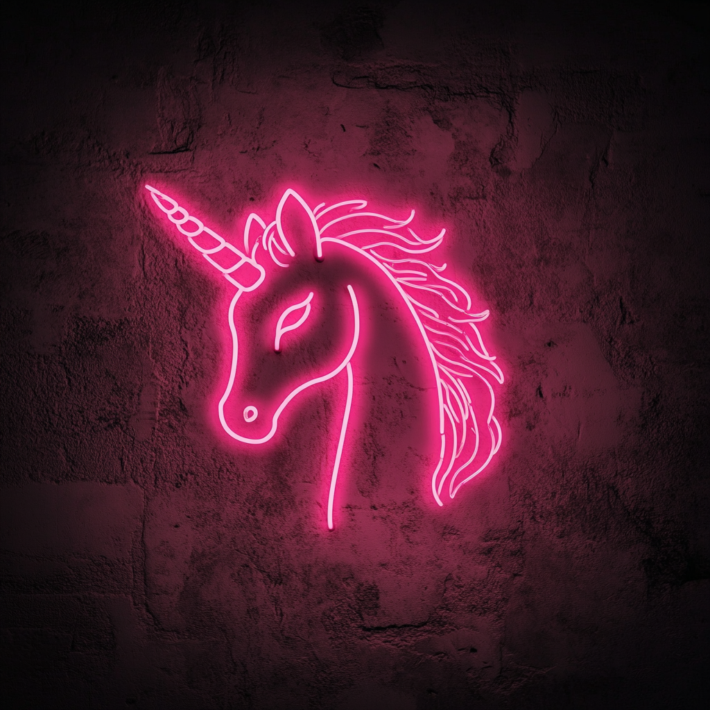 Unicorn Head - Pink Neon Sign, 18 Inches