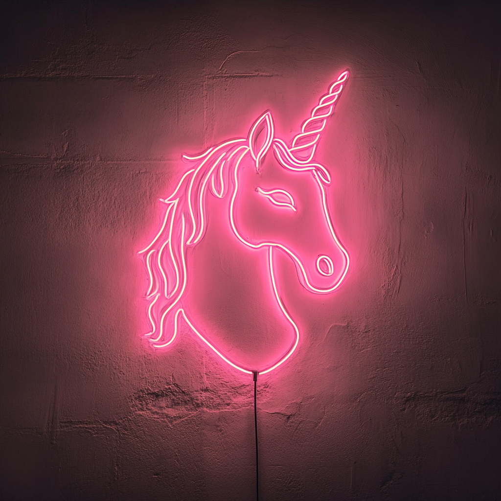 Unicorn Head - Pink Neon Sign, 18 Inches