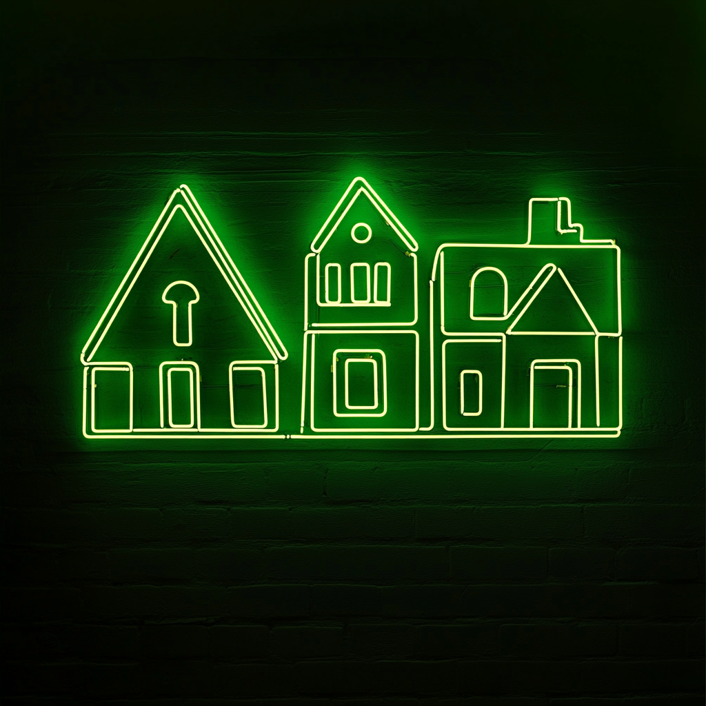 Village - Green Neon Sign, 24 Inches