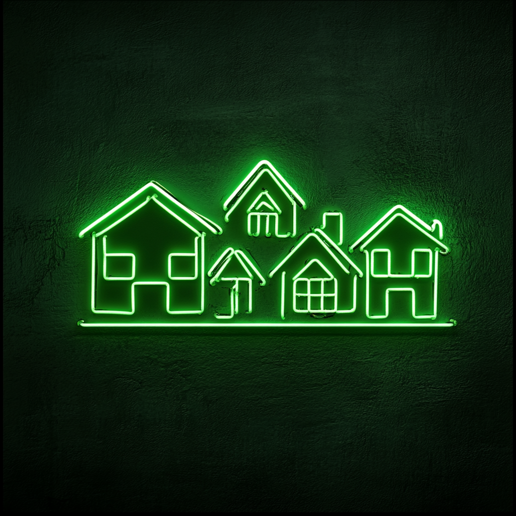 Village - Green Neon Sign, 24 Inches