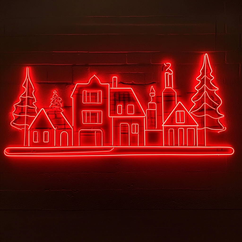 Village - Red Neon Sign, 24 Inches