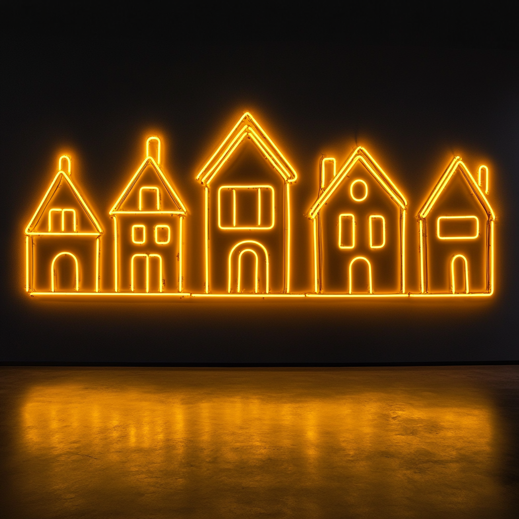 Village - Yellow Neon Sign, 24 Inches