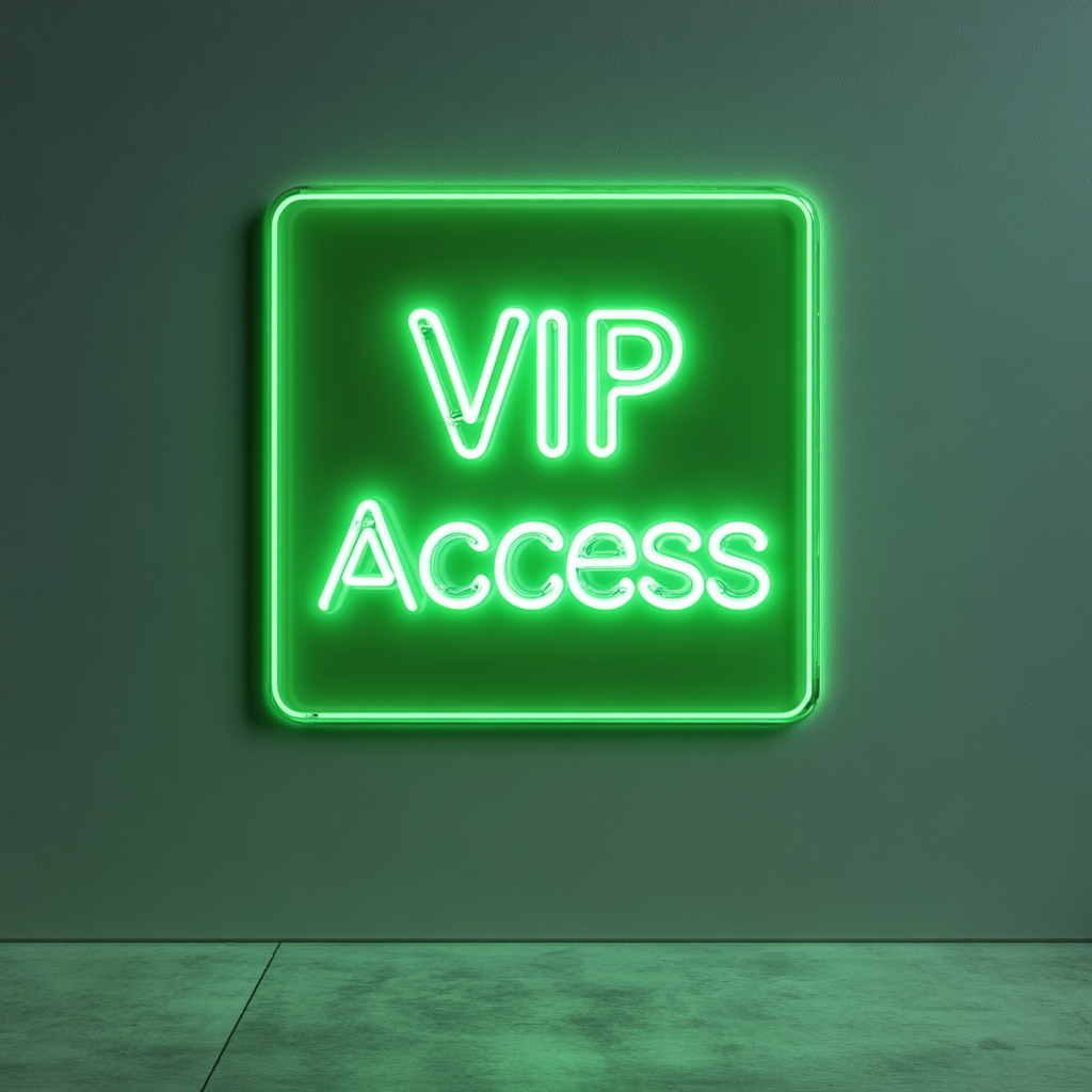 "VIP Access" - Green Neon Sign, 24 Inches