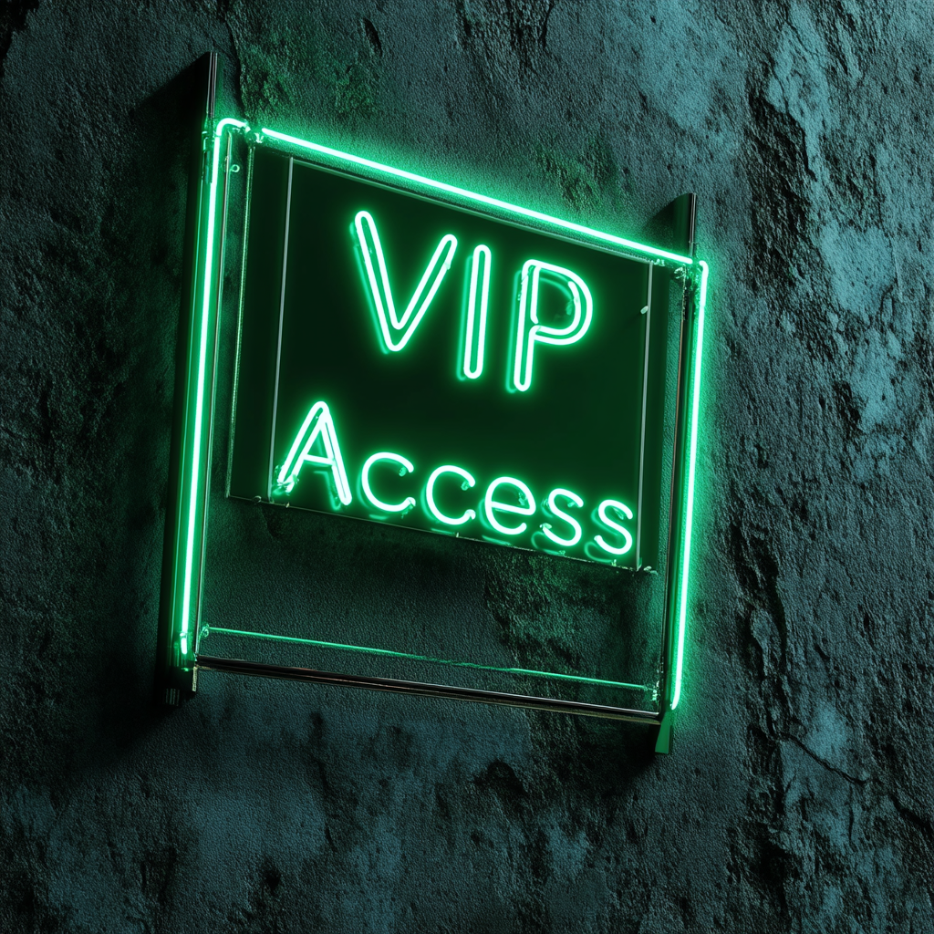 "VIP Access" - Green Neon Sign, 24 Inches