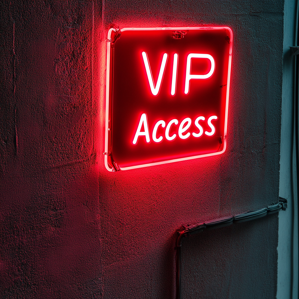 "VIP Access" - Red Neon Sign, 24 Inches