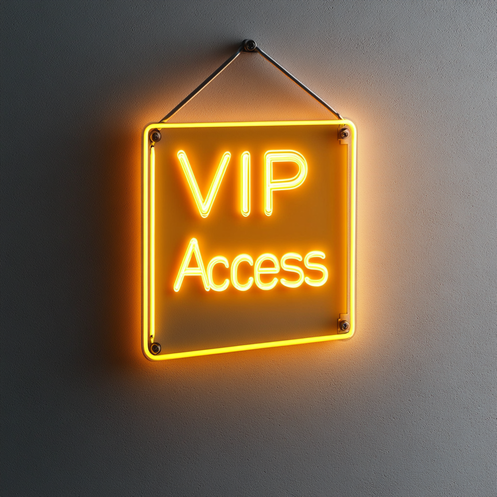"VIP Access" - Yellow Neon Sign, 24 Inches