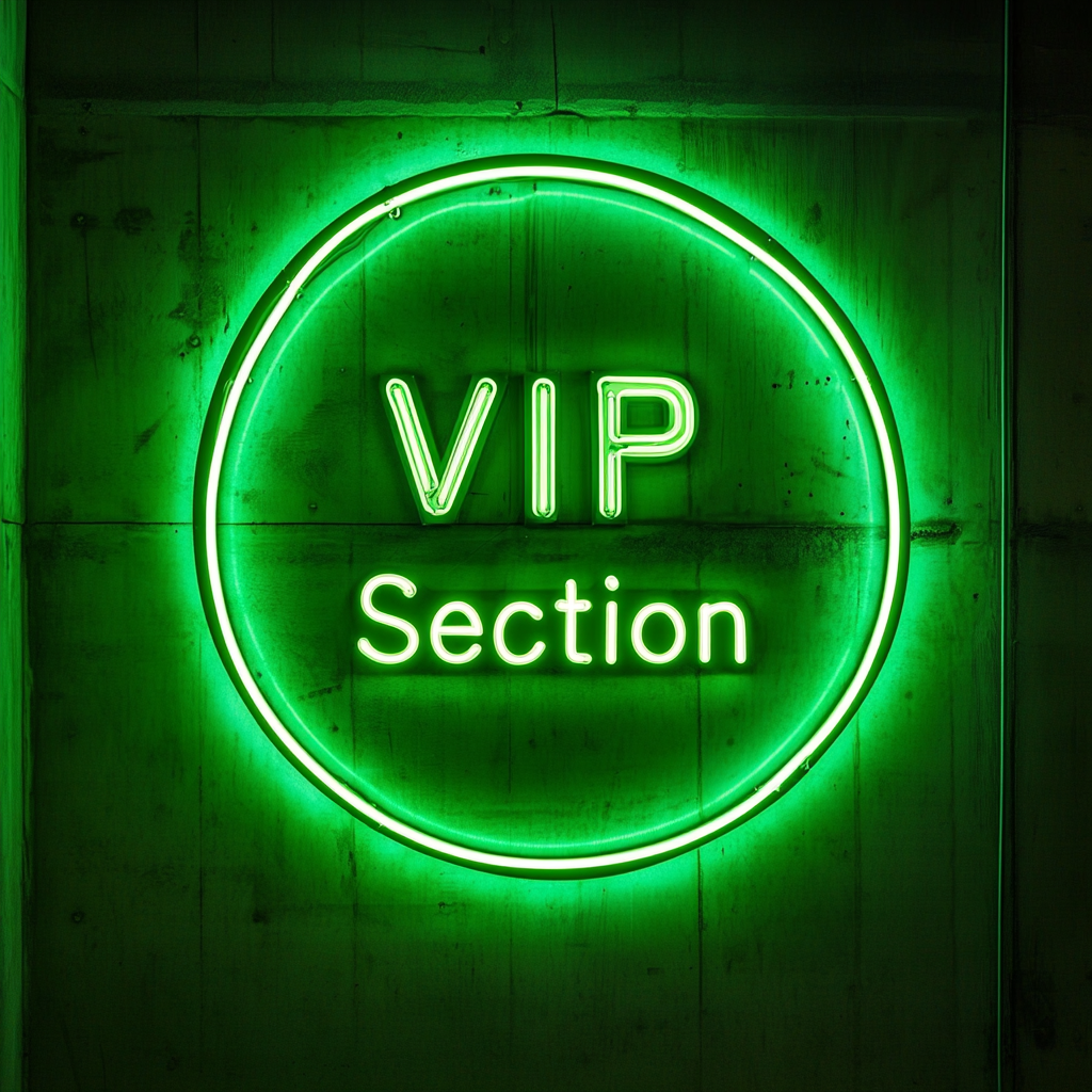 "VIP Section" - Green Neon Sign, 18 Inches