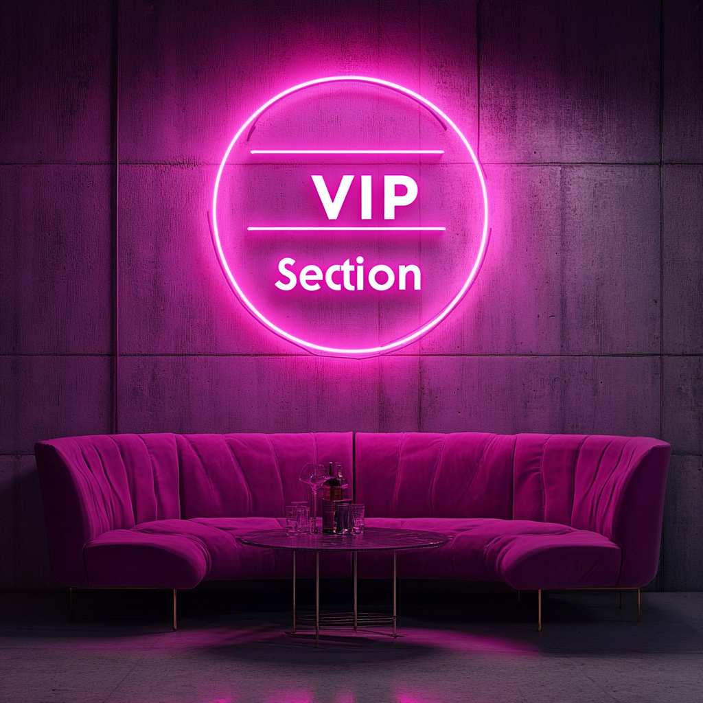 "VIP Section" - Pink Neon Sign, 18 Inches