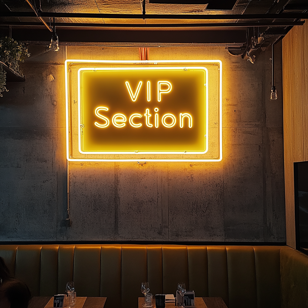 "VIP Section" - Yellow Neon Sign, 18 Inches