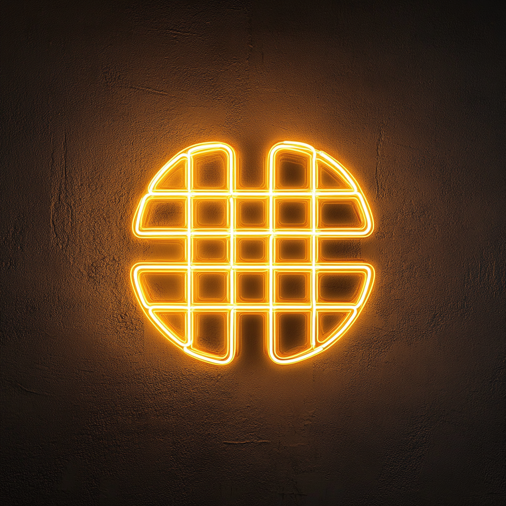Waffle Iron - Yellow Neon Sign, 24 Inches