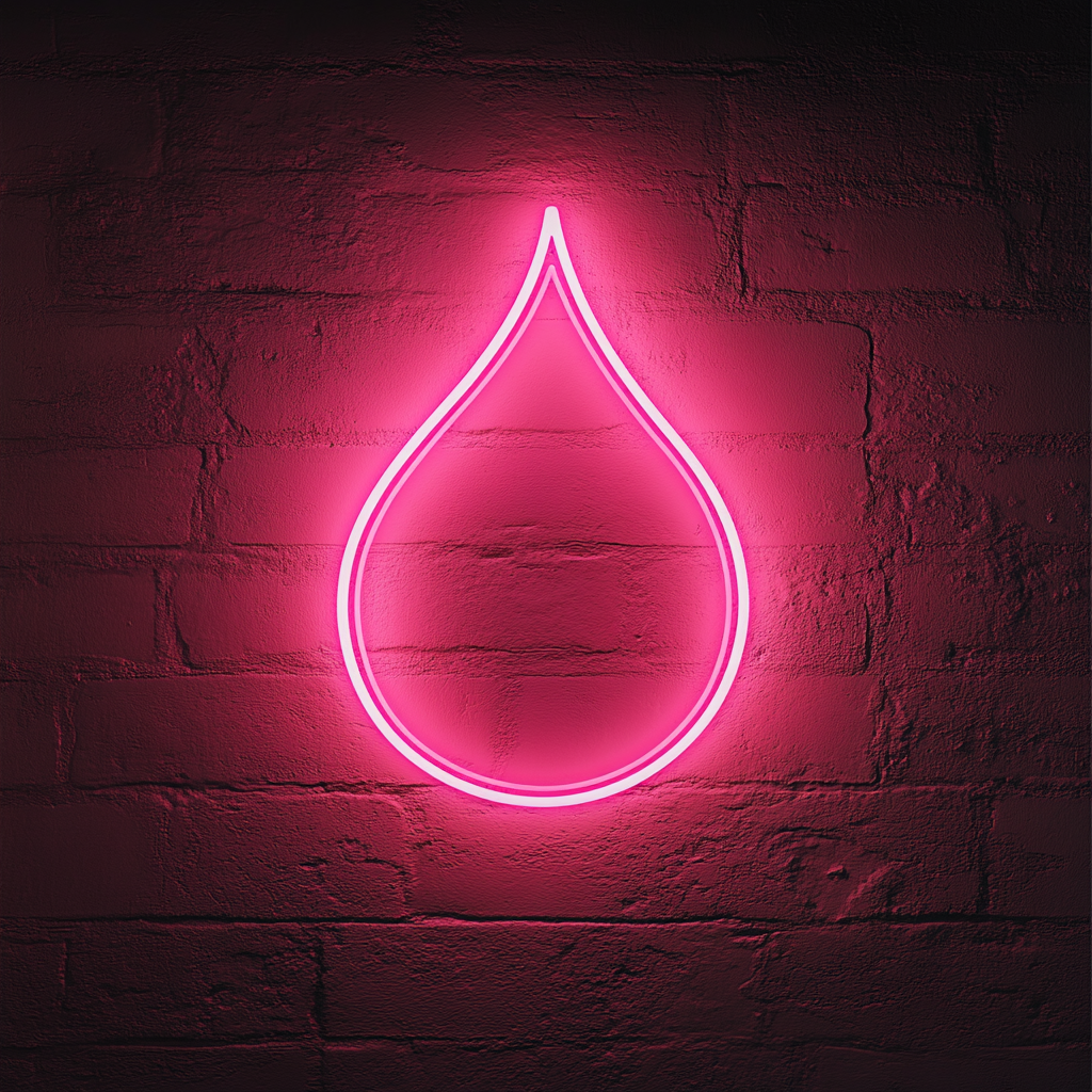 Water Droplet - Pink Neon Sign, 18 Inches