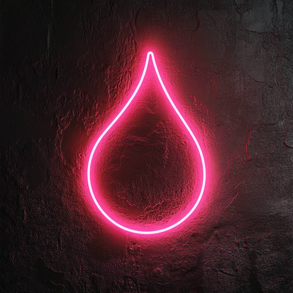 Water Droplet - Pink Neon Sign, 18 Inches