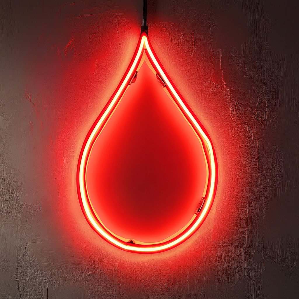 Water Droplet - Red Neon Sign, 24 Inches
