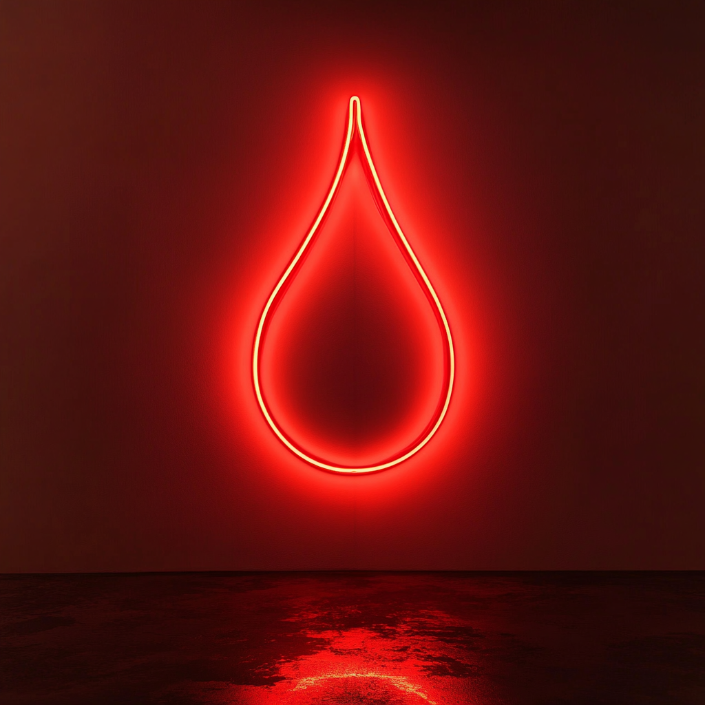 Water Droplet - Red Neon Sign, 18 Inches