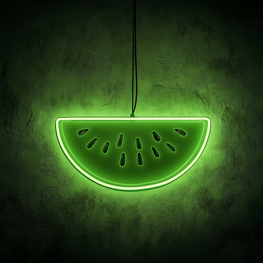 Watermelon Slice - Green Neon Sign, 24 Inches