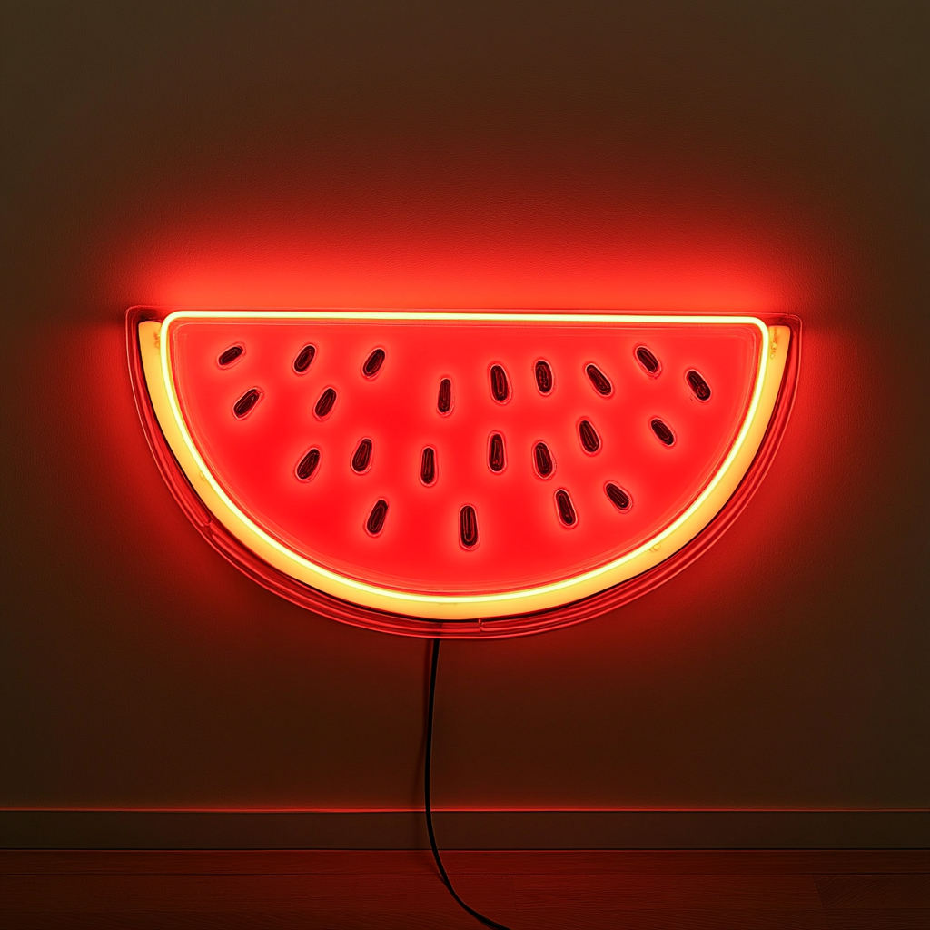 Watermelon Slice - Red Neon Sign, 24 Inches