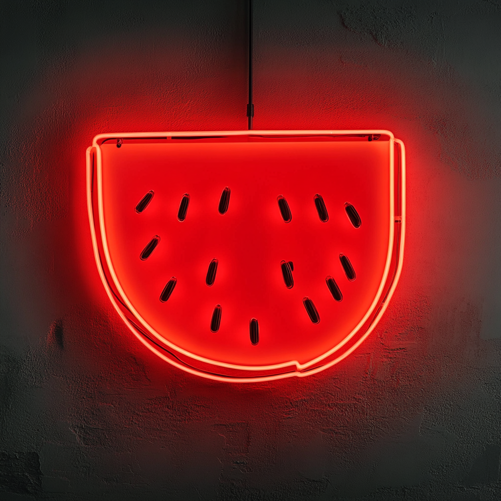 Watermelon Slice - Red Neon Sign, 24 Inches
