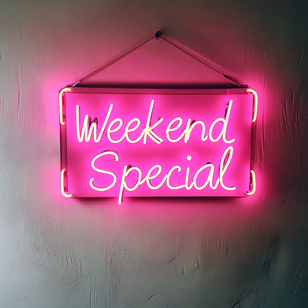 "Weekend Special" - Pink Neon Sign, 18 Inches