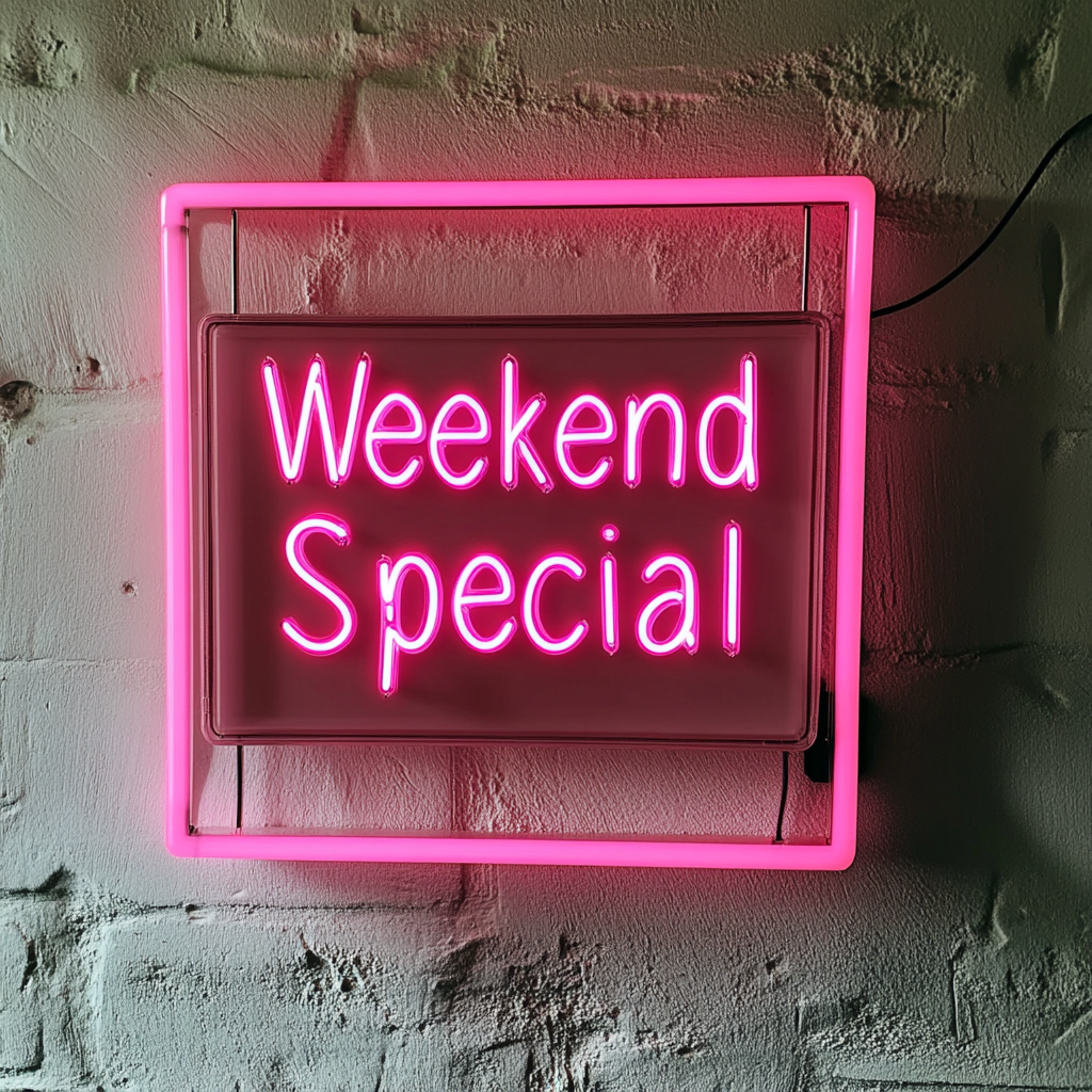"Weekend Special" - Pink Neon Sign, 18 Inches