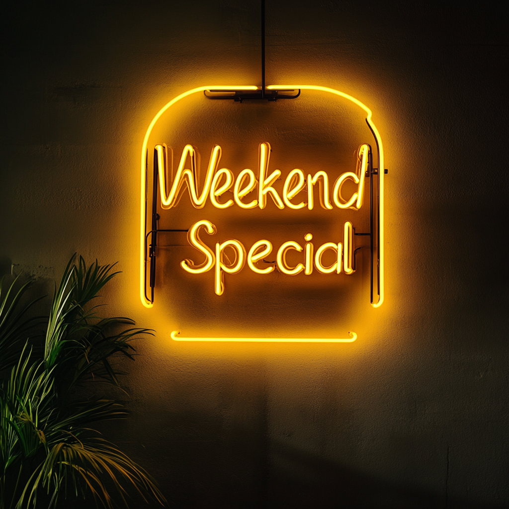 "Weekend Special" - Yellow Neon Sign, 18 Inches