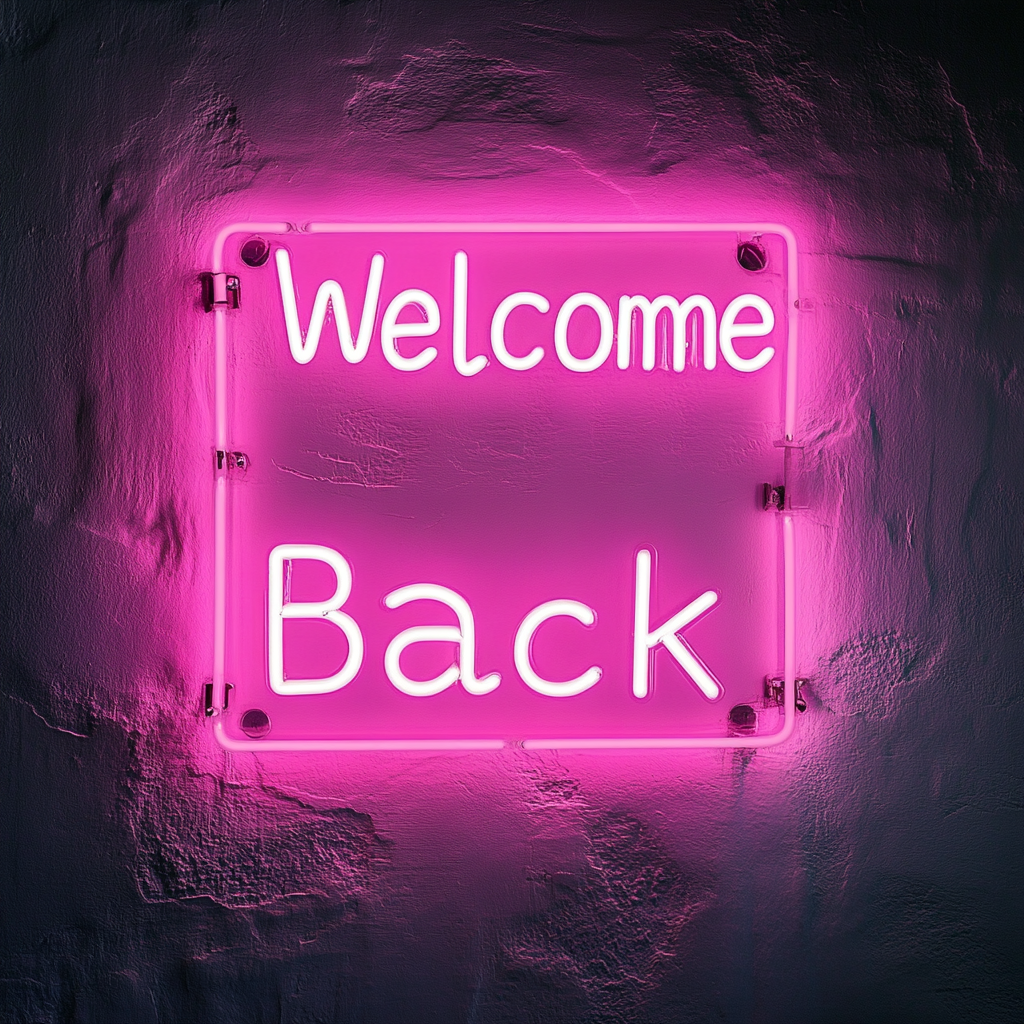 Welcome Back - Pink Neon Sign, 24 Inches