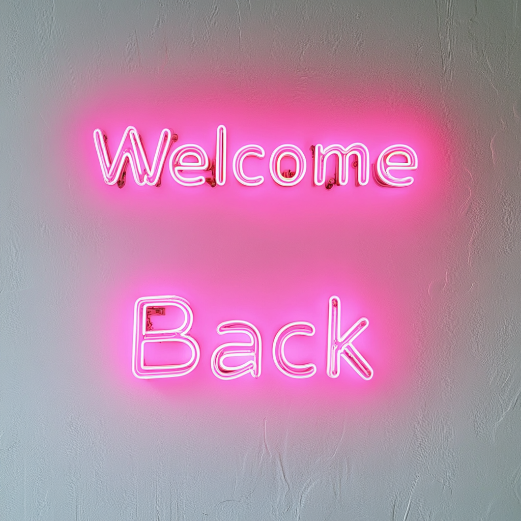 Welcome Back - Pink Neon Sign, 18 Inches