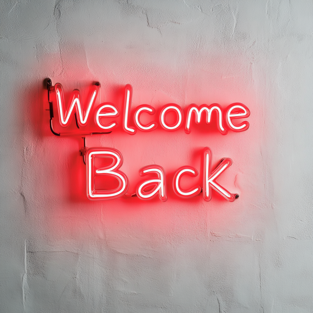 Welcome Back - Red Neon Sign, 24 Inches