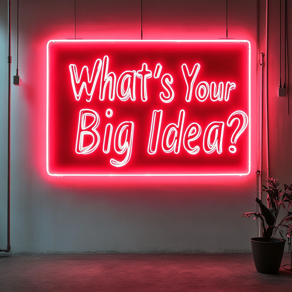 "What’s Your Big Idea?" - Red Neon Sign, 24 Inches