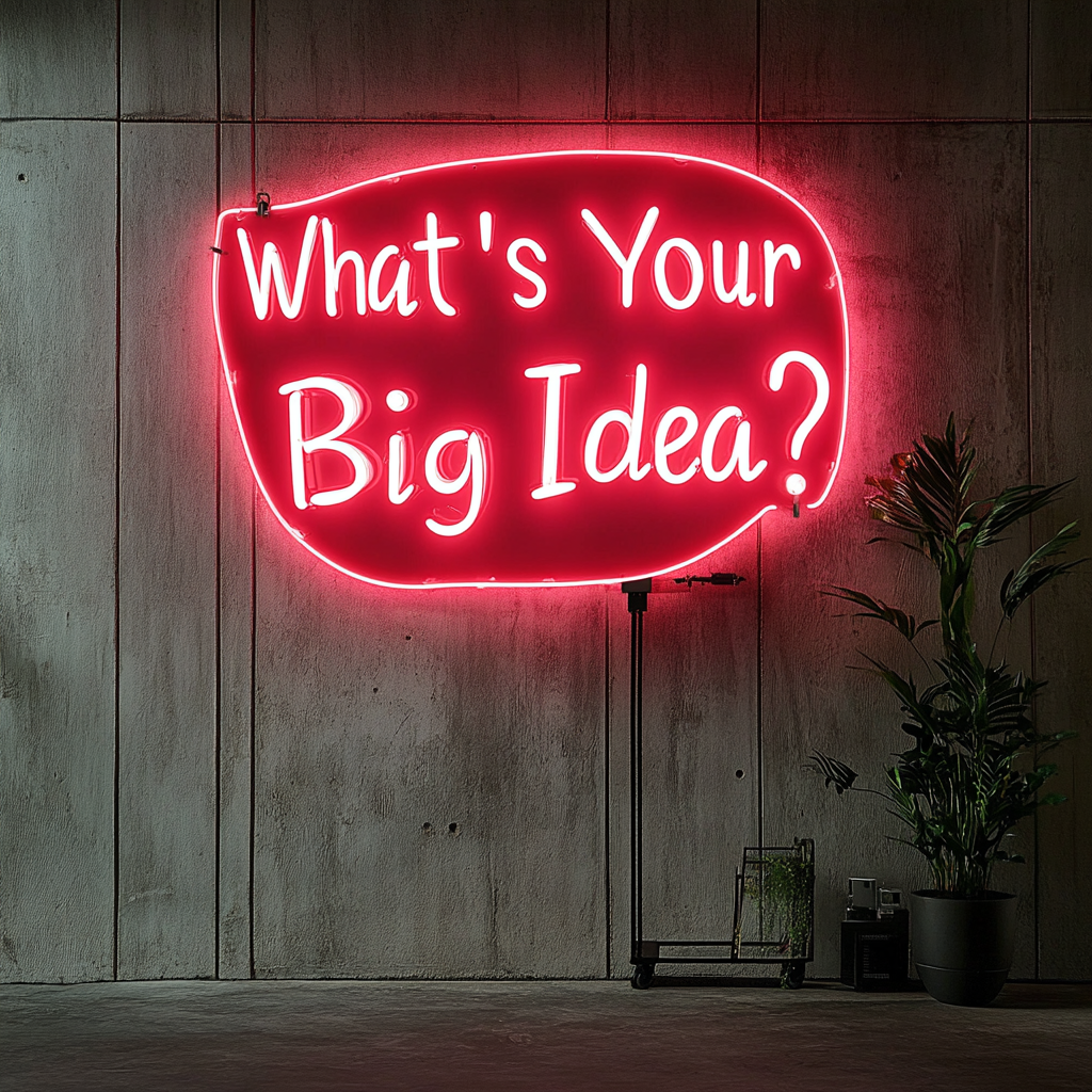"What’s Your Big Idea?" - Red Neon Sign, 24 Inches