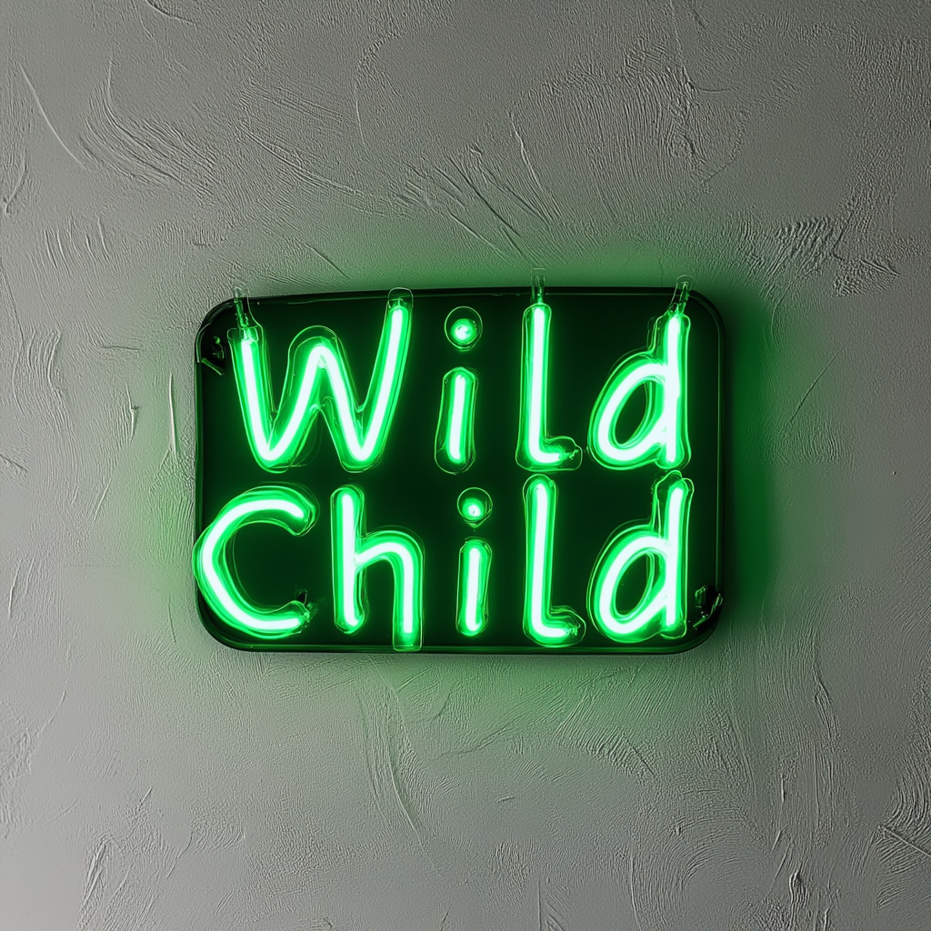 Wild Child - Green Neon Sign, 24 Inches