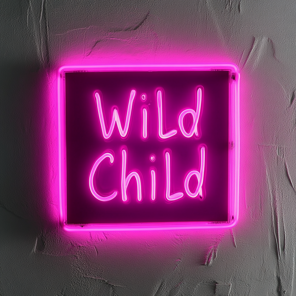 Wild Child - Pink Neon Sign, 24 Inches