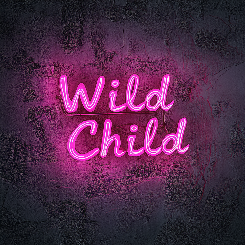 Wild Child - Pink Neon Sign, 18 Inches